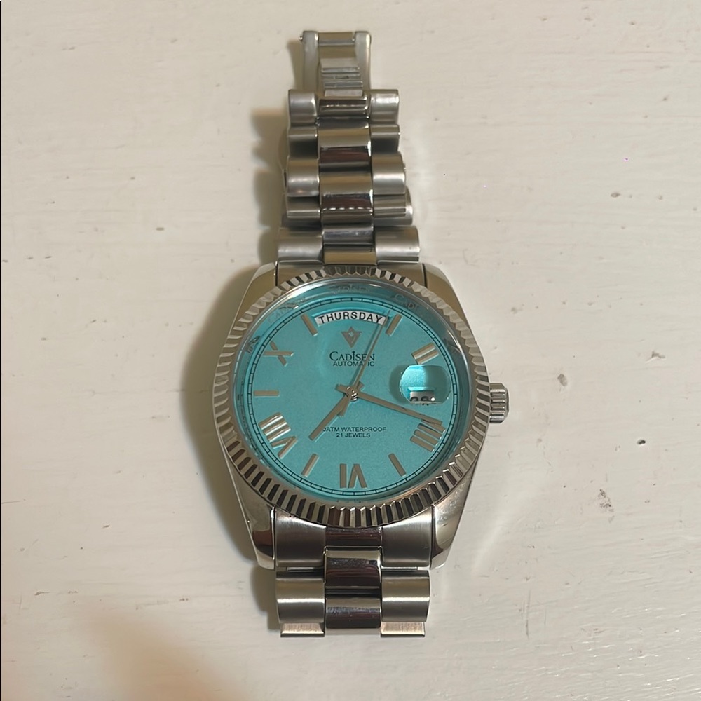 Luxury Silver and light Blue Watch unisex